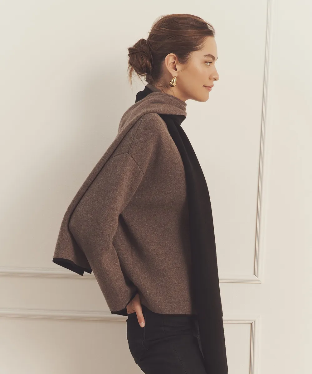 Luxe Cashmere Sweater Jacket with Scarf 12