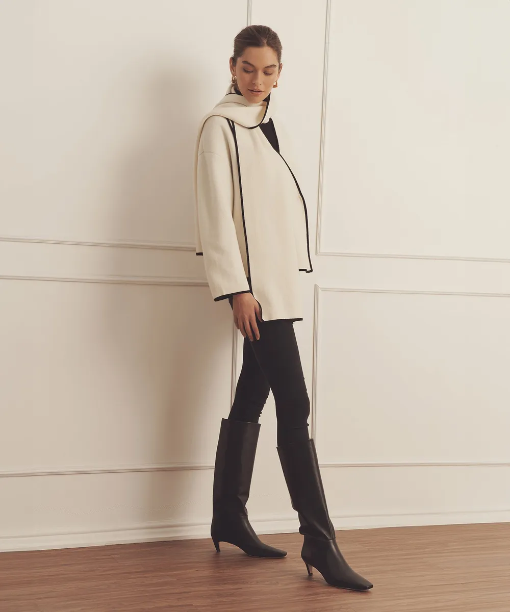 Luxe Cashmere Sweater Jacket with Scarf 4