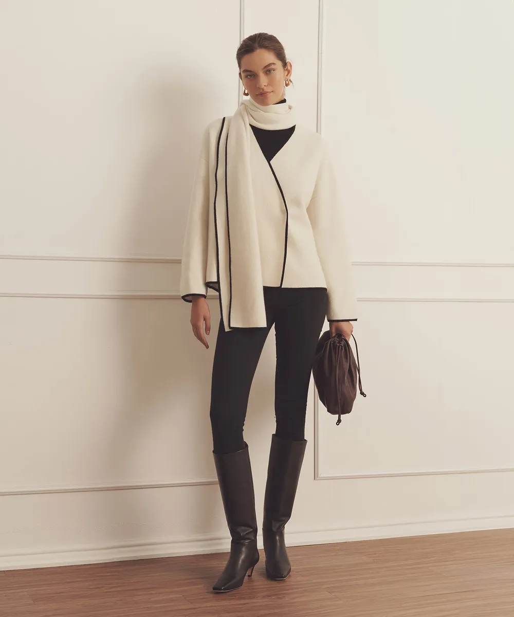 Luxe Cashmere Sweater Jacket with Scarf 6