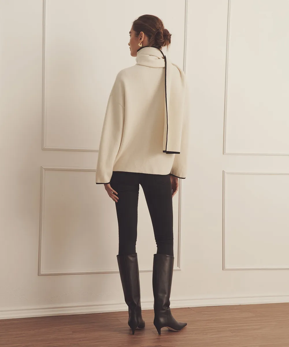 Luxe Cashmere Sweater Jacket with Scarf 7