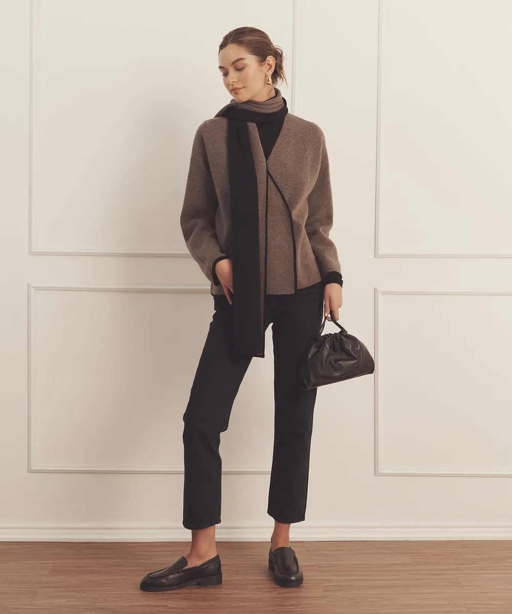 Luxe Cashmere Sweater Jacket with Scarf 9