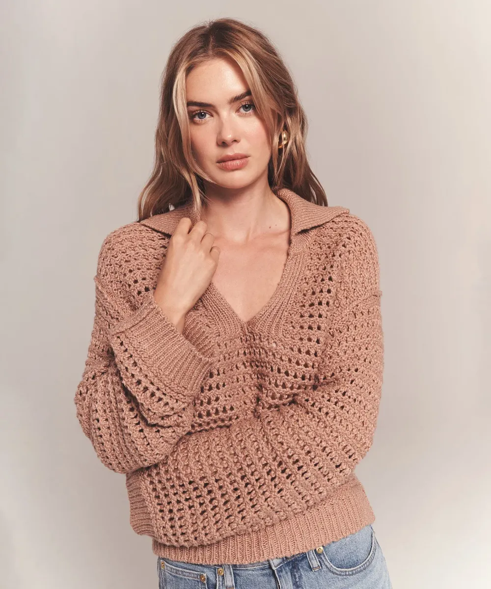 Luxe Chunky Cotton Pointelle Stitch Polo 2