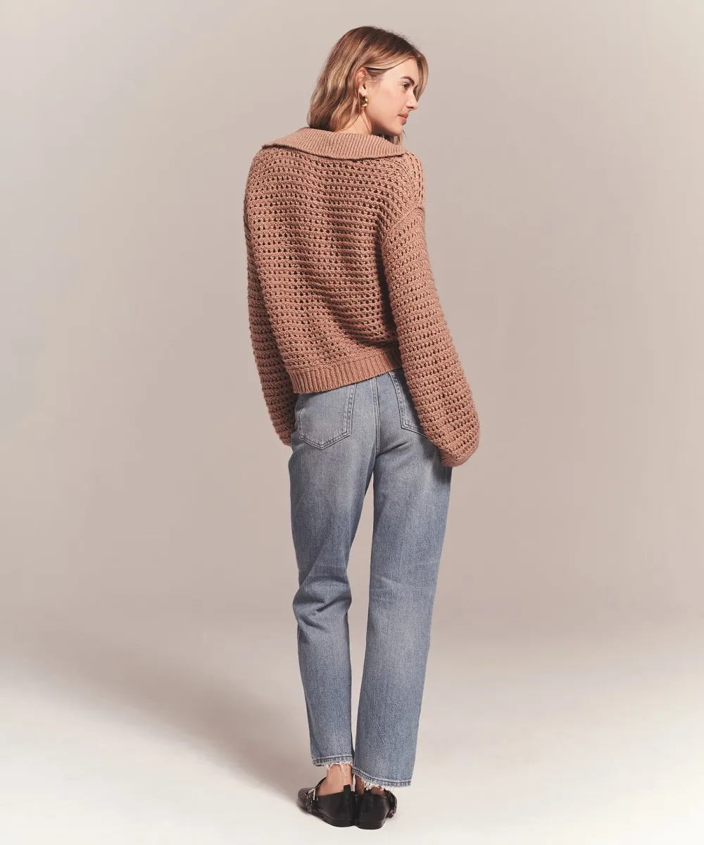 Luxe Chunky Cotton Pointelle Stitch Polo 11