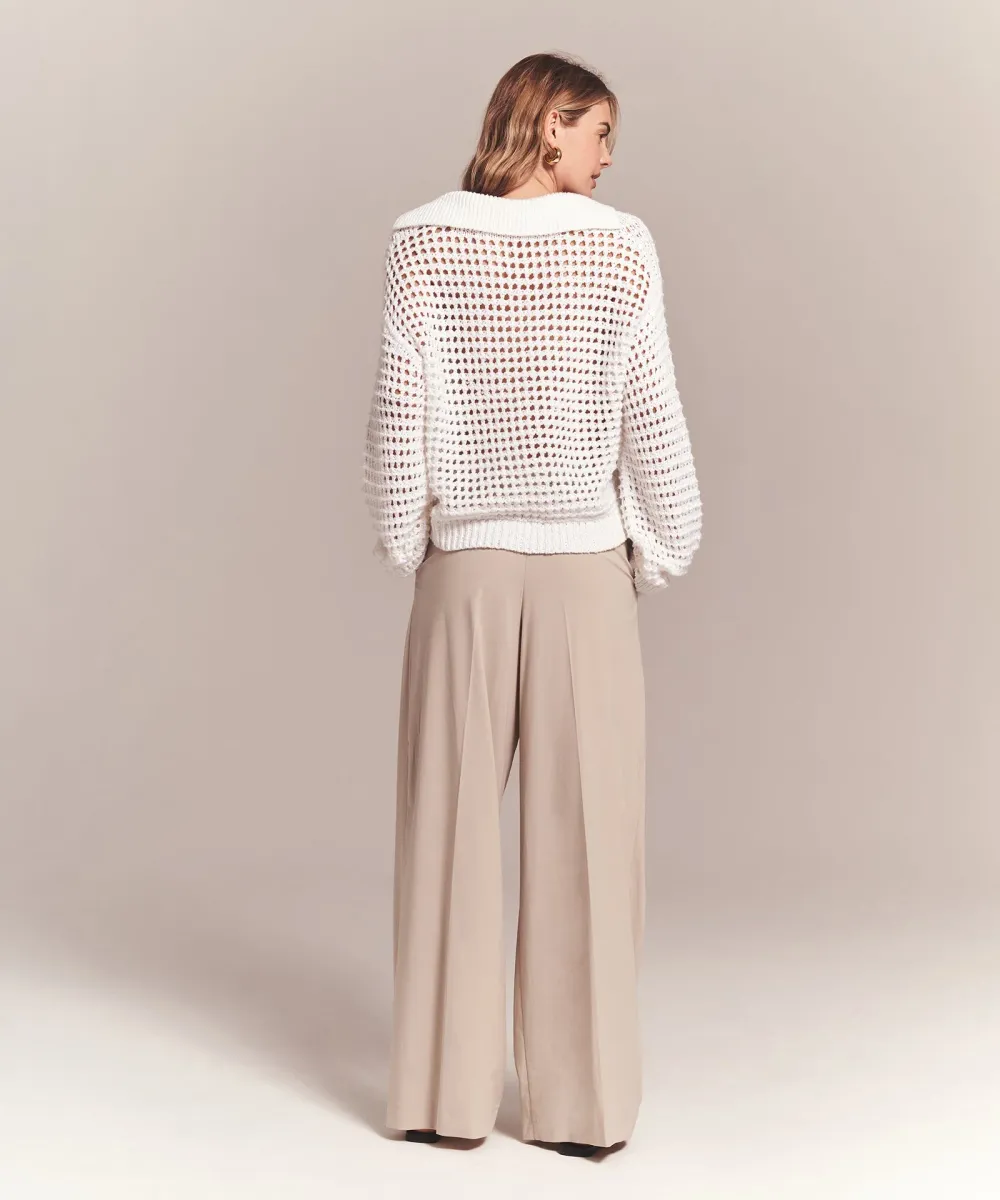 Luxe Chunky Cotton Pointelle Stitch Polo 8