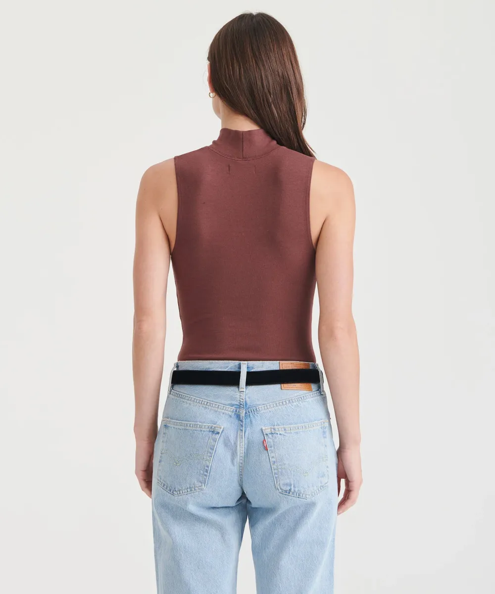 Modal Cashmere Sleeveless Mockneck Bodysuit 16