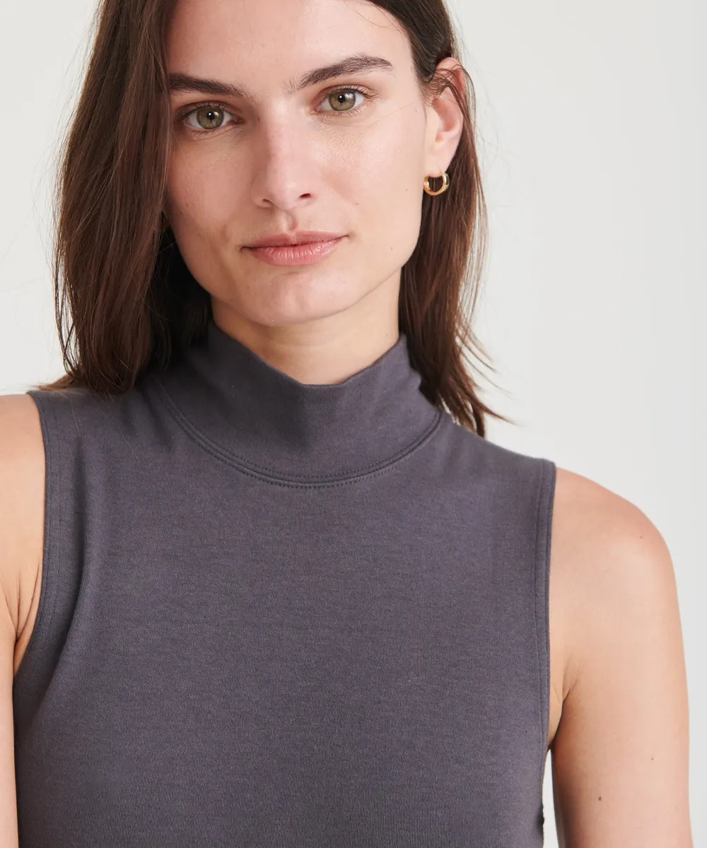 Modal Cashmere Sleeveless Mockneck Bodysuit 18