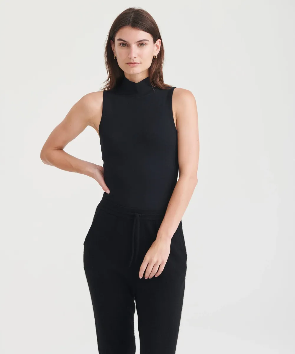 Modal Cashmere Sleeveless Mockneck Bodysuit 10