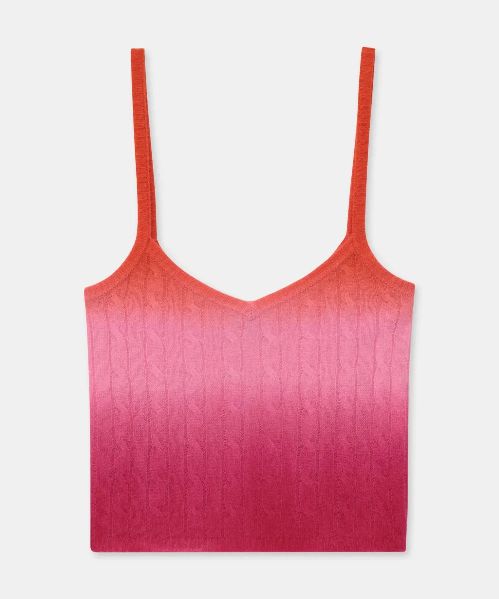 Novelty Cashmere Dip Dye Cable Tank 12