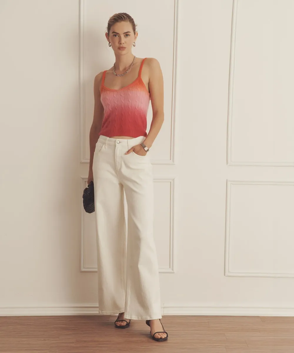 Novelty Cashmere Dip Dye Cable Tank 4