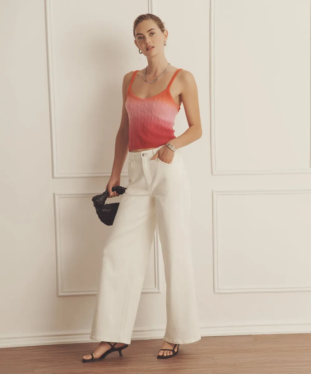 Novelty Cashmere Dip Dye Cable Tank 5