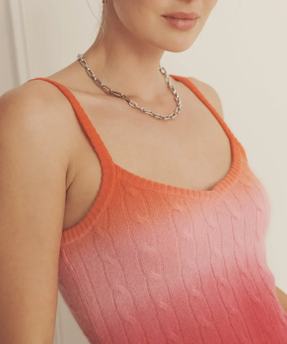 Novelty Cashmere Dip Dye Cable Tank 6