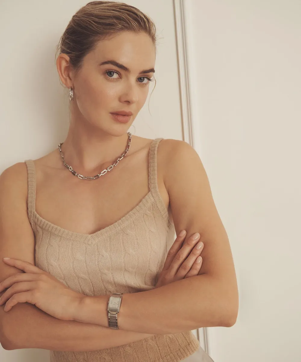 Novelty Cashmere Dip Dye Cable Tank 10