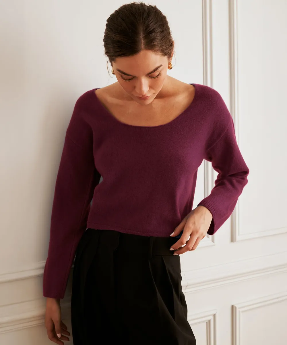 Reversible Cashmere Boatneck Sweater 2