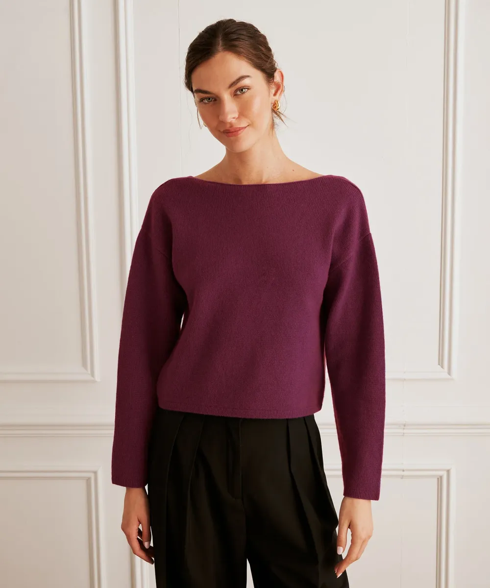 Reversible Cashmere Boatneck Sweater 3