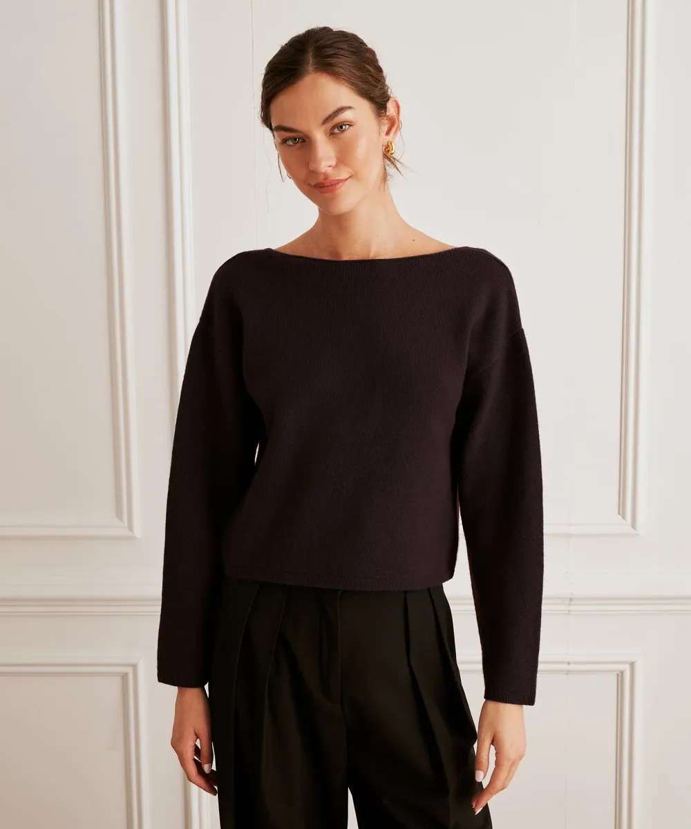 Reversible Cashmere Boatneck Sweater 5