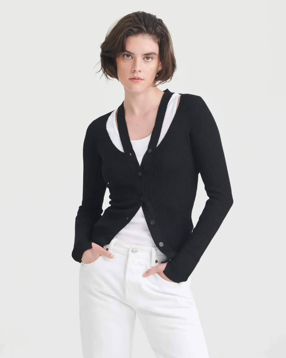 Ribbed Cut Out Cardigan 2