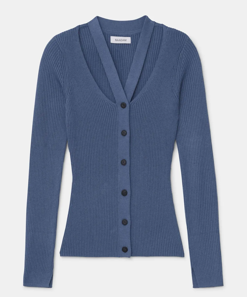 Ribbed Cut Out Cardigan 12