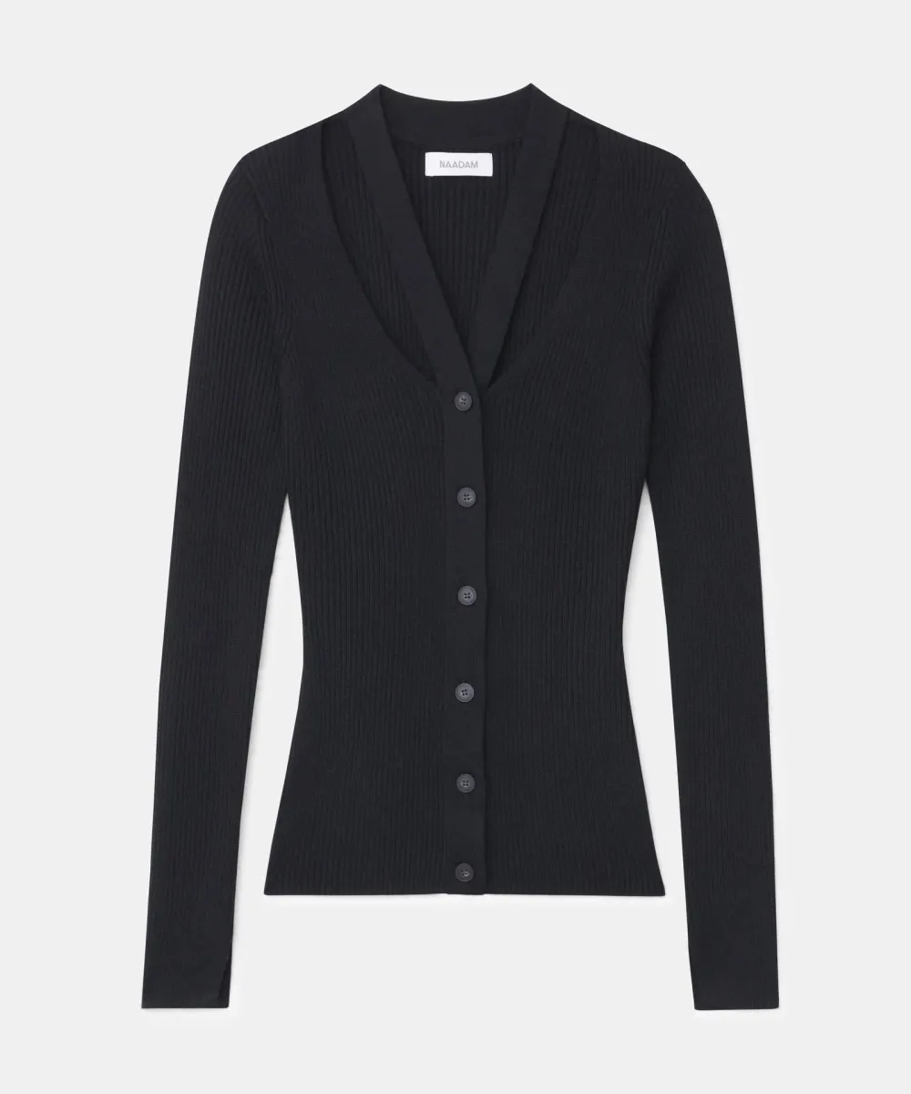 Ribbed Cut Out Cardigan 13