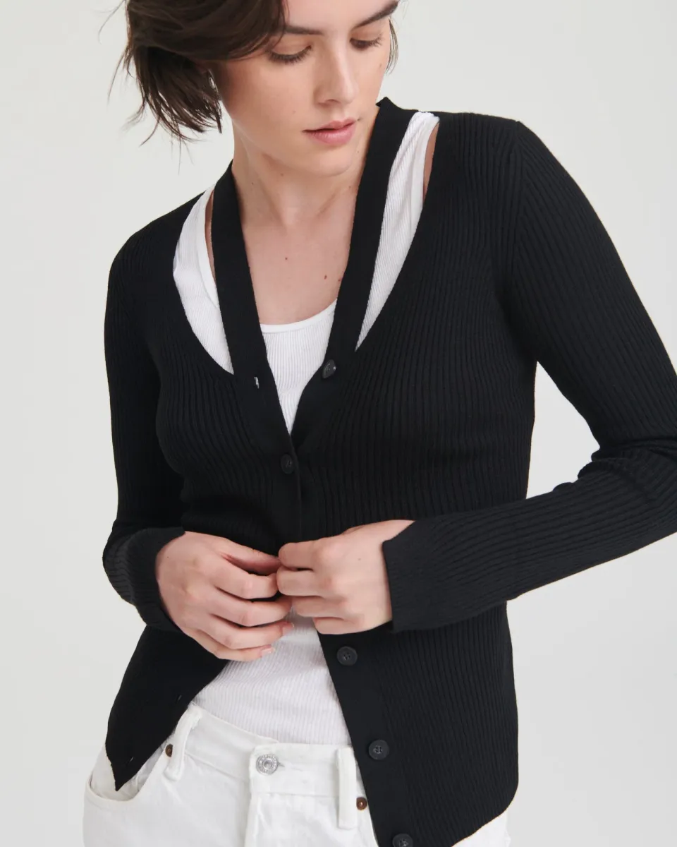 Ribbed Cut Out Cardigan 4