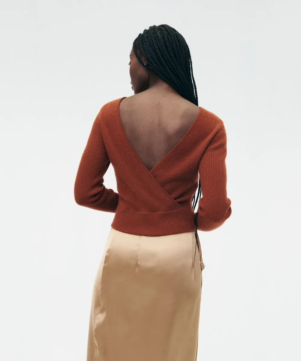 Signature Cashmere Crossover Sweater 4