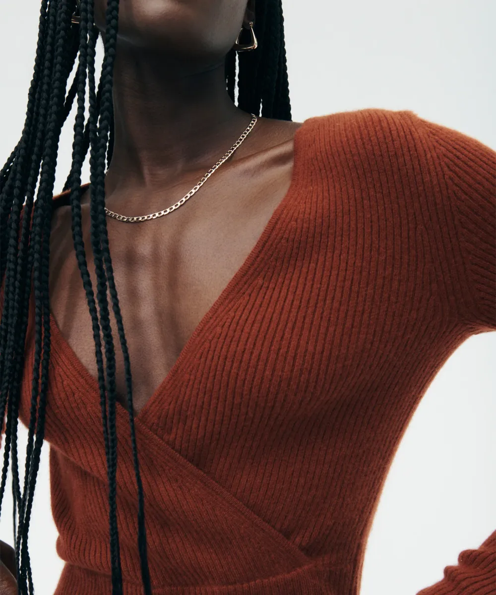 Signature Cashmere Crossover Sweater 6