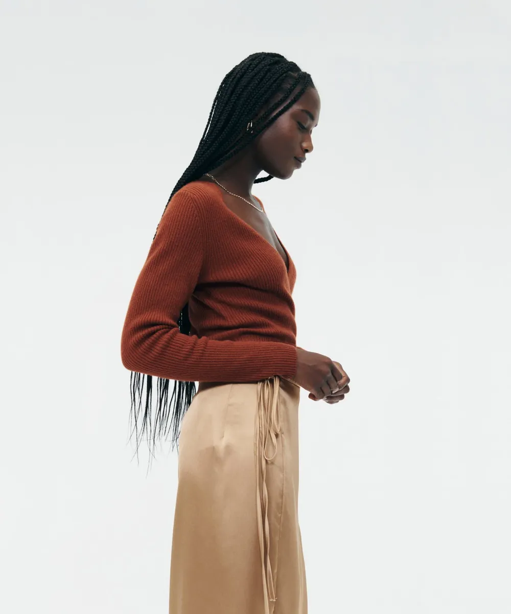 Signature Cashmere Crossover Sweater 10