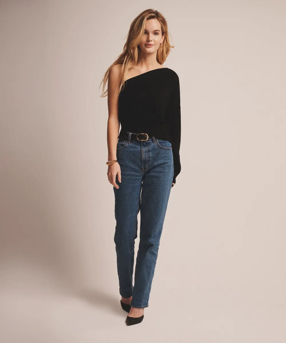 Signature Cashmere One Shoulder Sweater 4