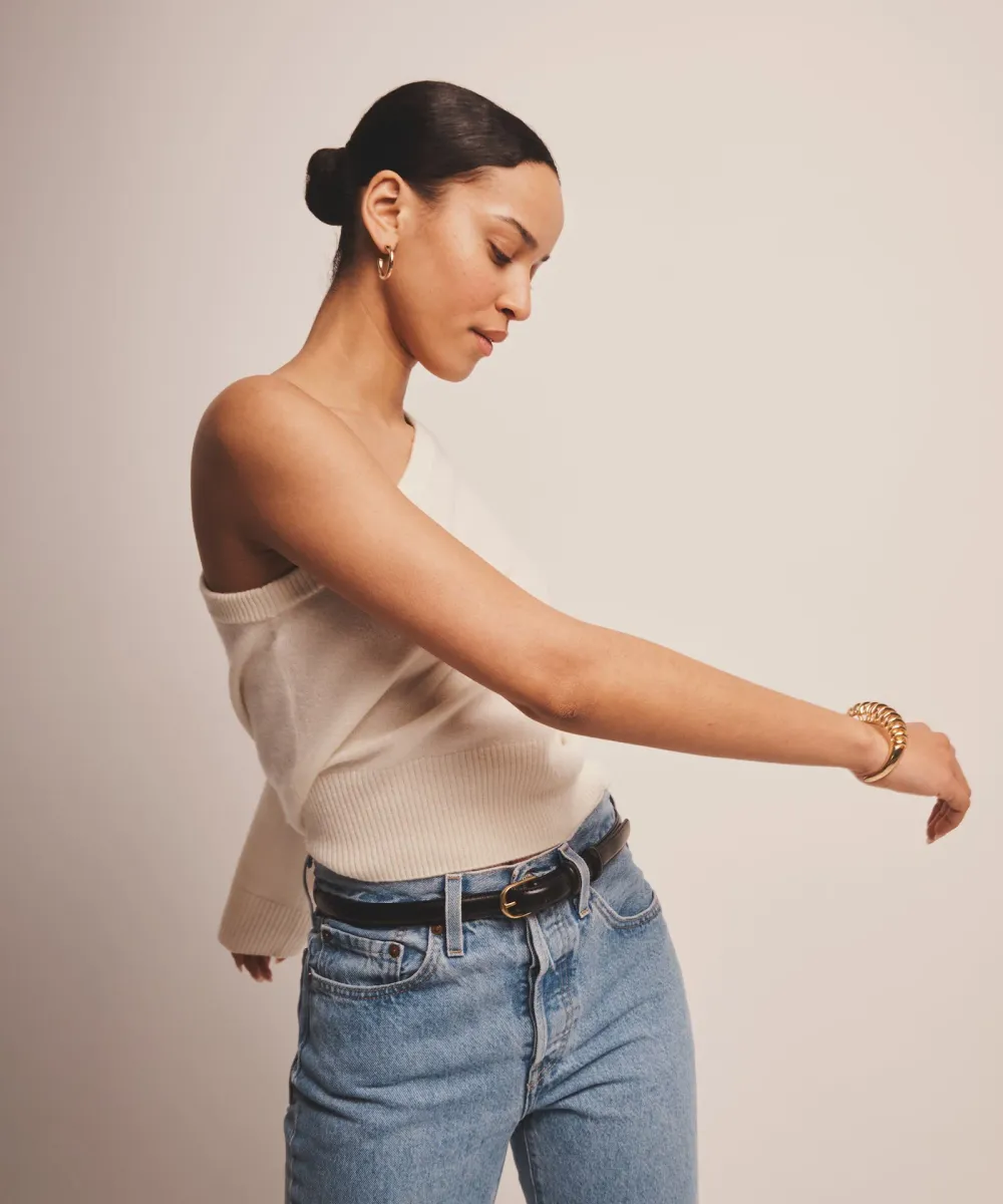 Signature Cashmere One Shoulder Sweater 8