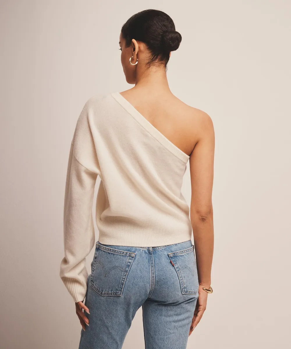 Signature Cashmere One Shoulder Sweater 9