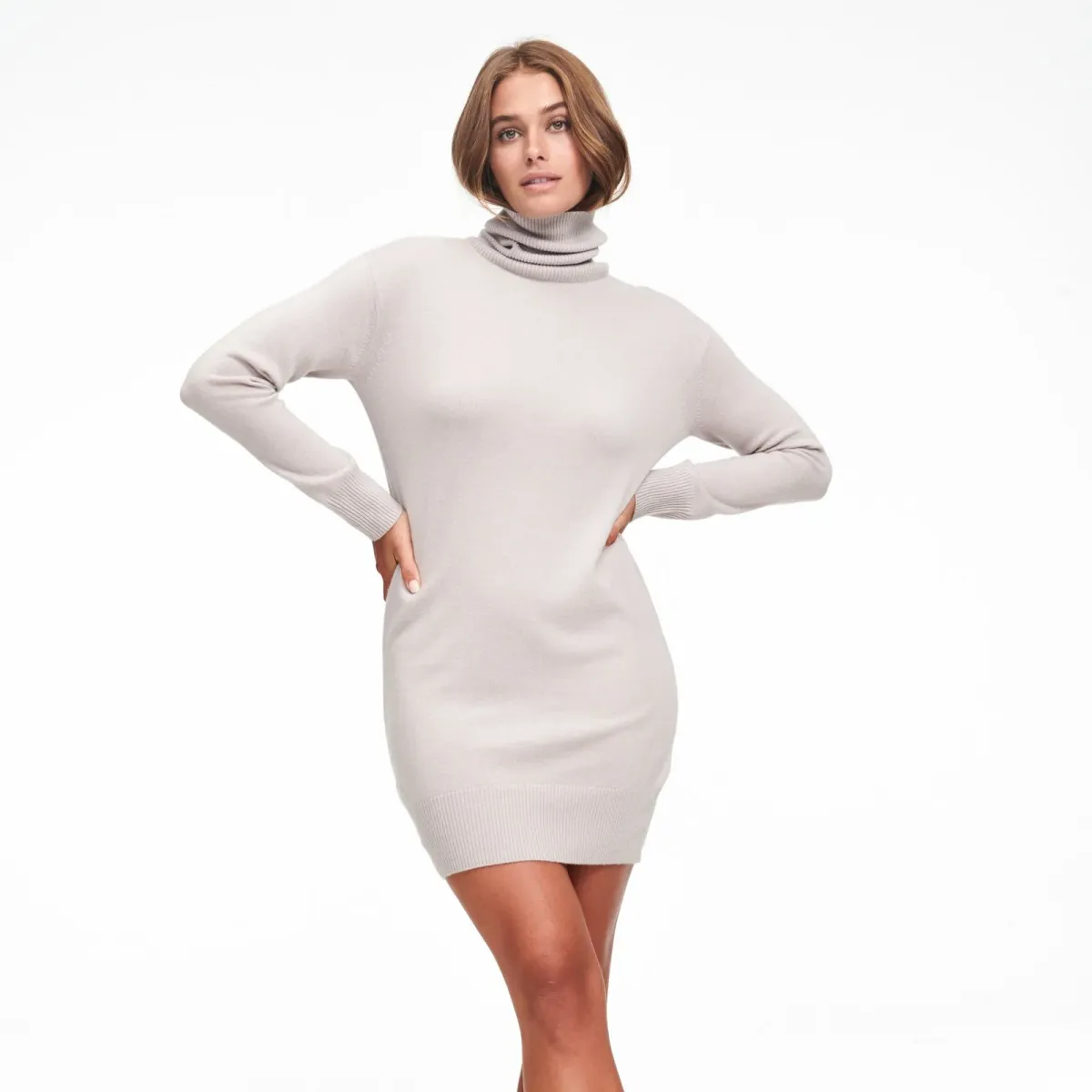 Signature Cashmere Turtleneck Dress 17