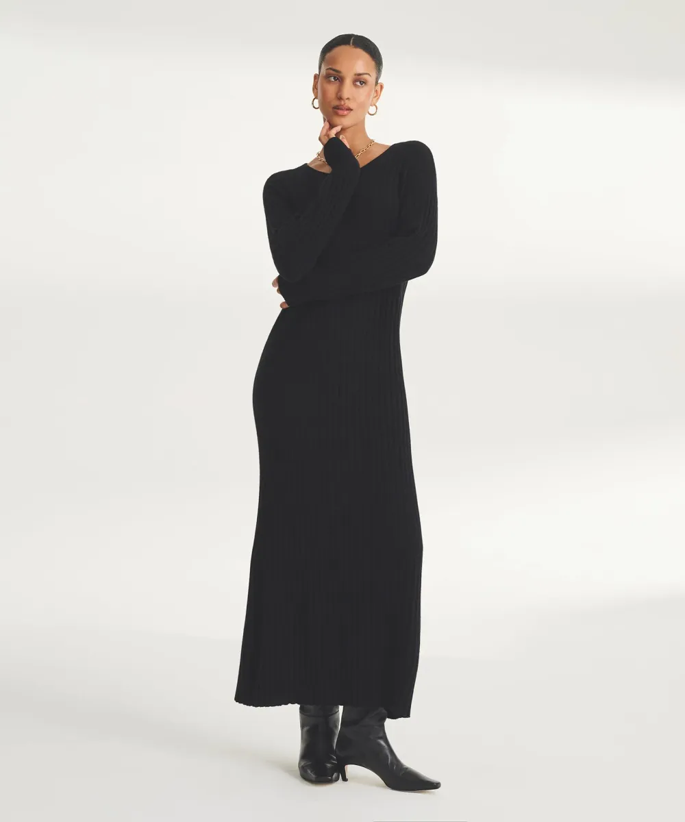 Signature Cashmere Wide Rib Dress 2