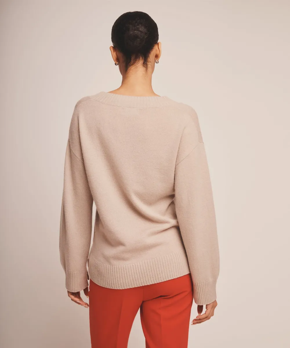 Signature Cashmere Wide Sleeve V-Neck Sweater 11