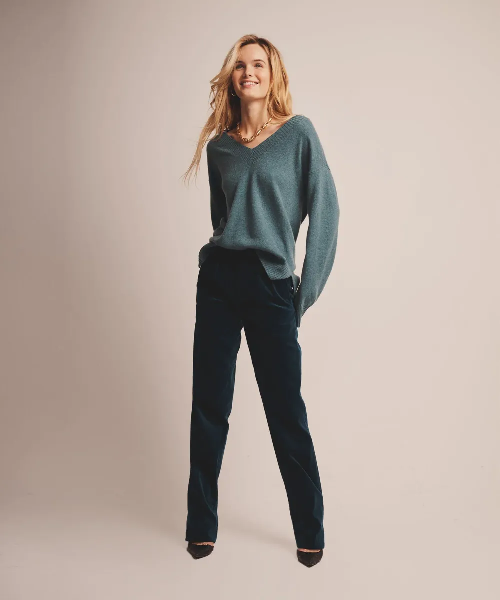 Signature Cashmere Wide Sleeve V-Neck Sweater 13