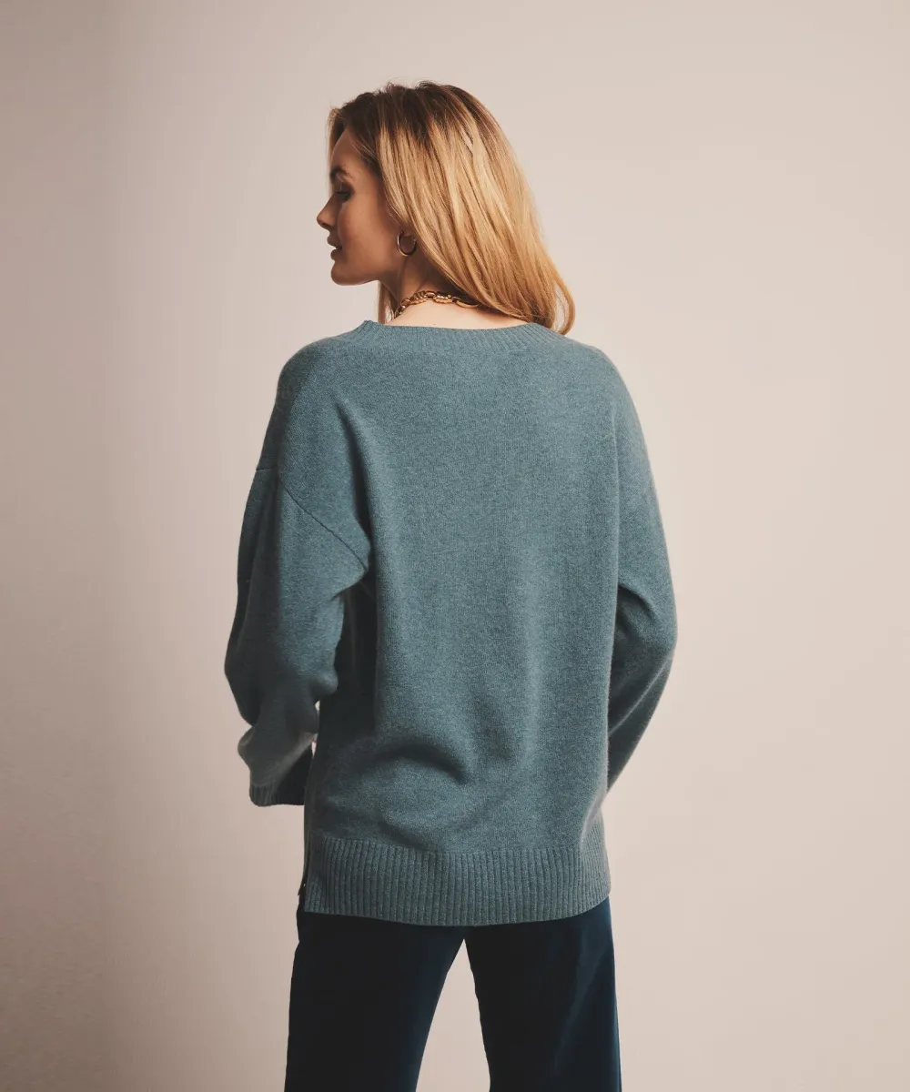 Signature Cashmere Wide Sleeve V-Neck Sweater 14