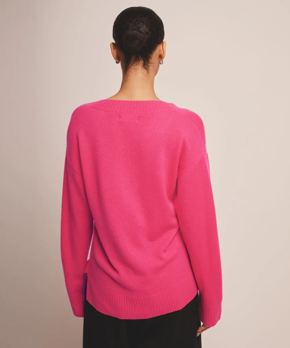 Signature Cashmere Wide Sleeve V-Neck Sweater 18