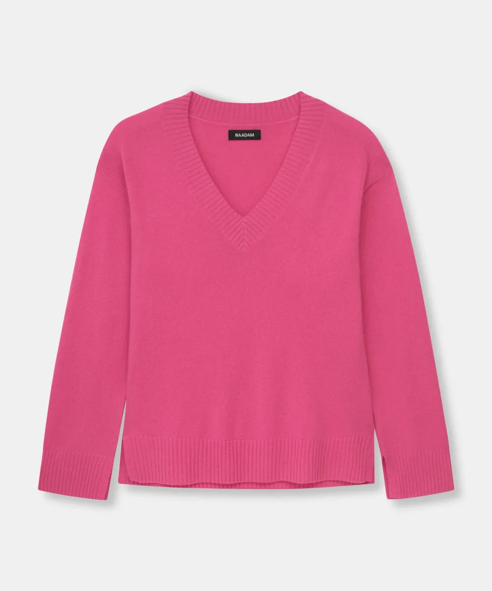 Signature Cashmere Wide Sleeve V-Neck Sweater 19
