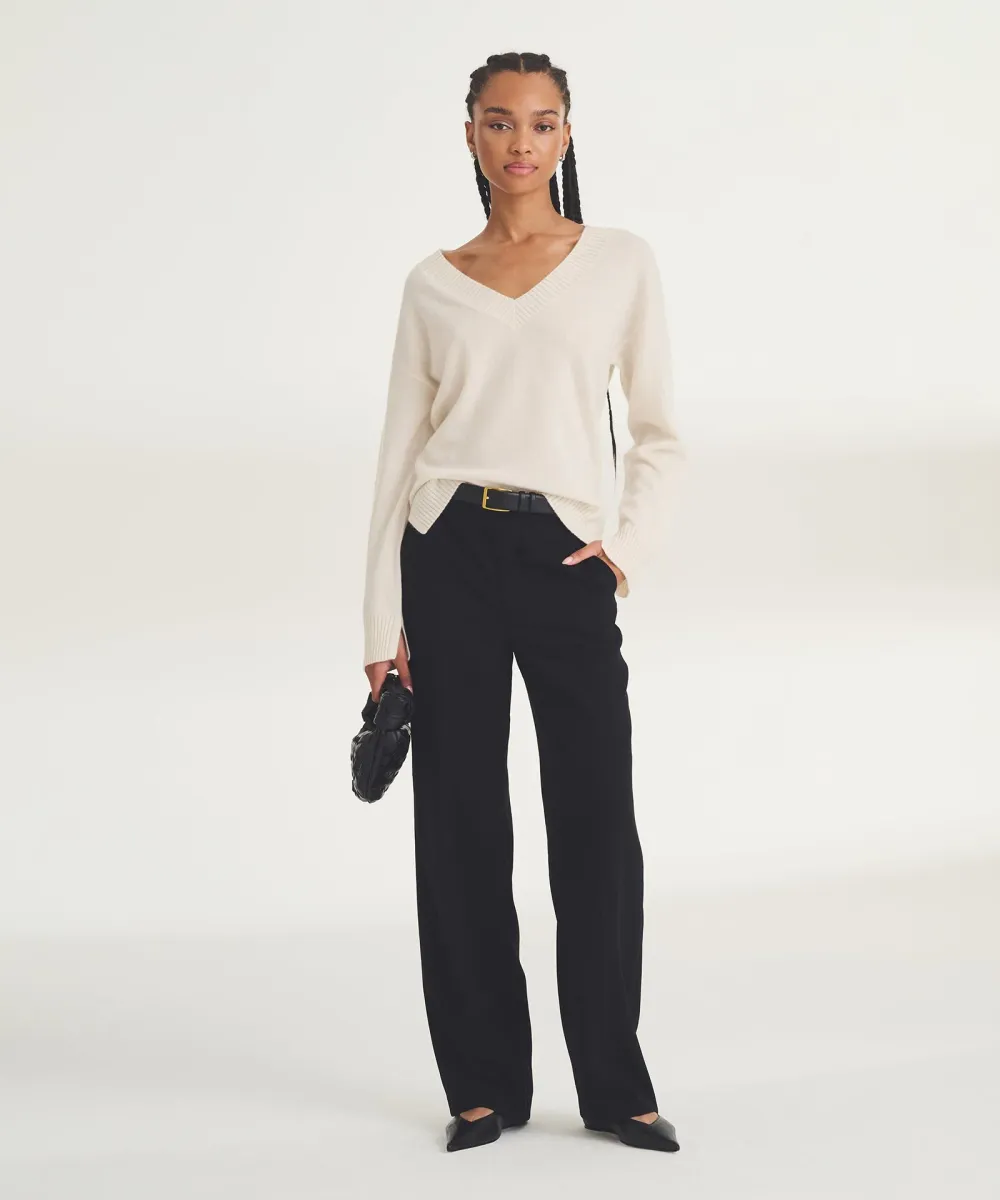 Signature Cashmere Wide Sleeve V-Neck Sweater 27