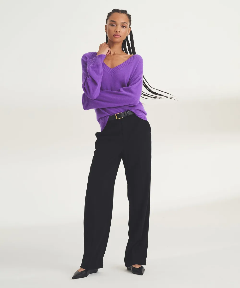 Signature Cashmere Wide Sleeve V-Neck Sweater 34