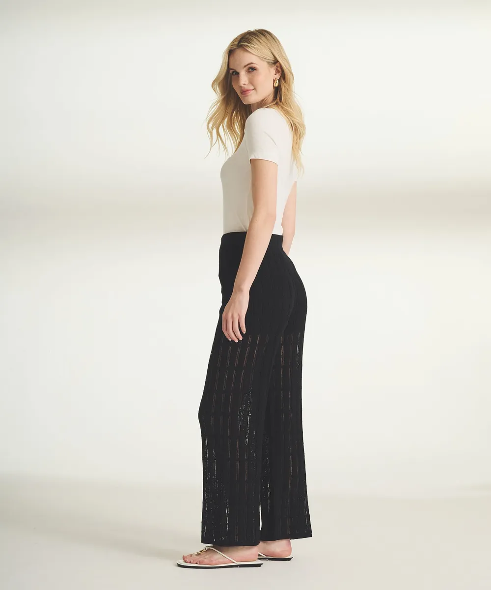 Silk Blend Pointelle Cropped Pant 2