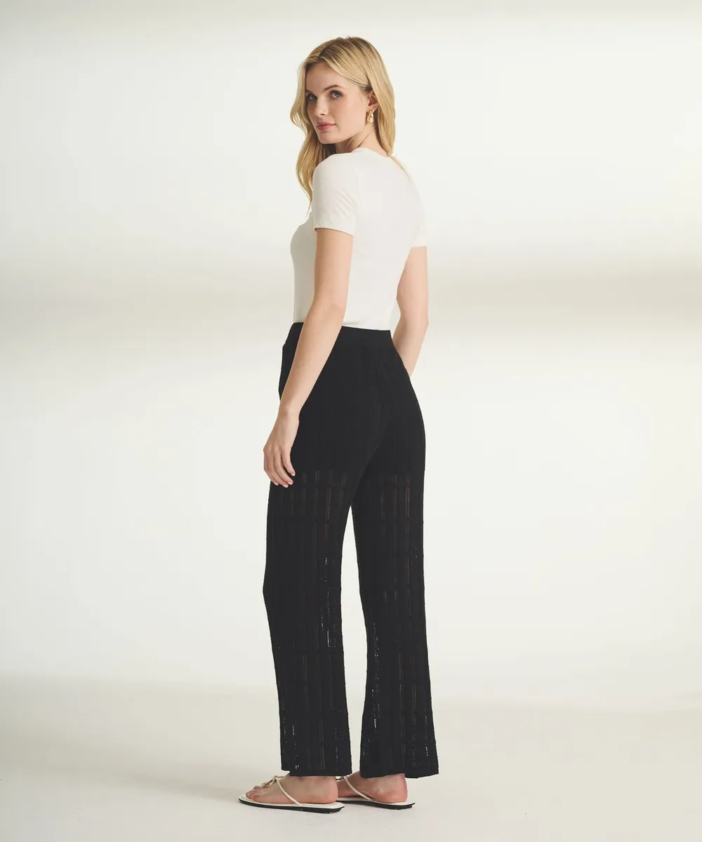 Silk Blend Pointelle Cropped Pant 3