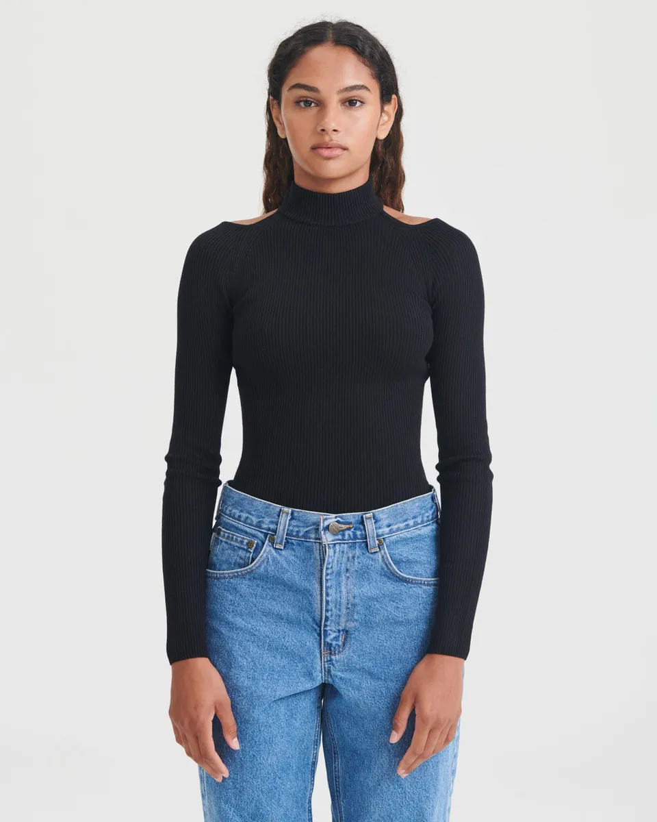 Silk Cashmere Cutout Turtleneck 12