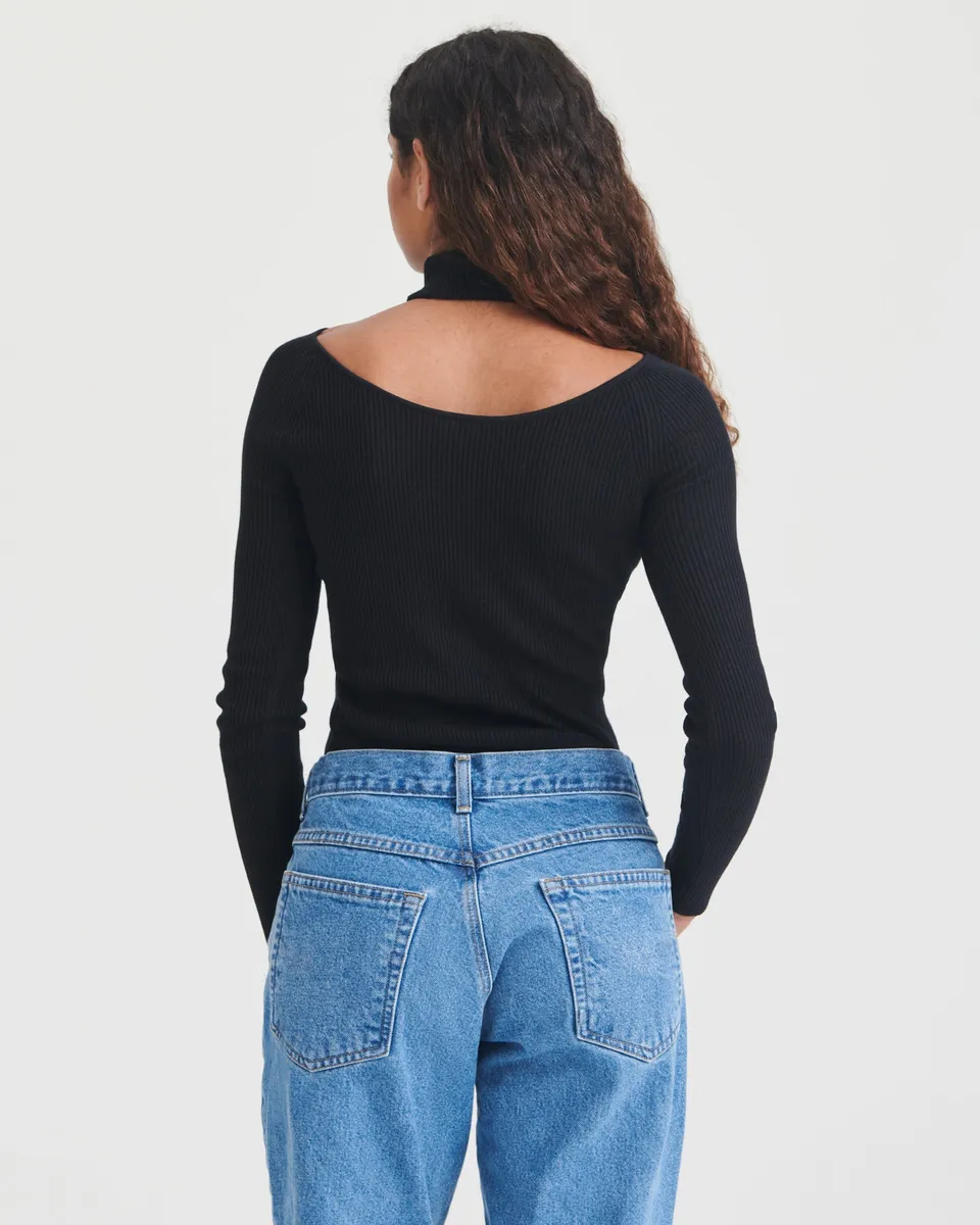 Silk Cashmere Cutout Turtleneck 14