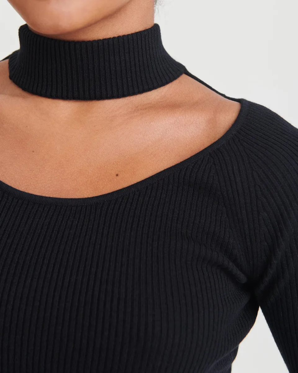 Silk Cashmere Cutout Turtleneck 15