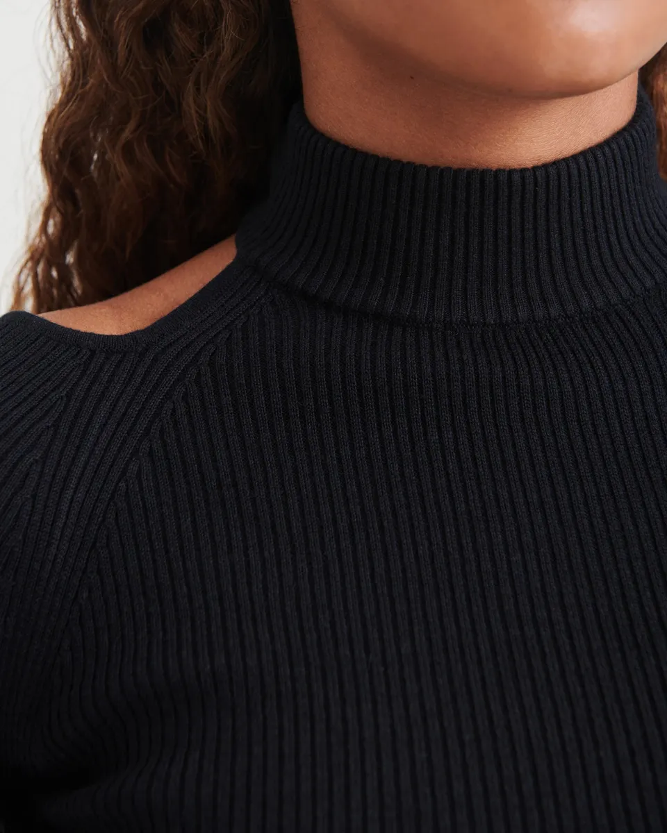 Silk Cashmere Cutout Turtleneck 16