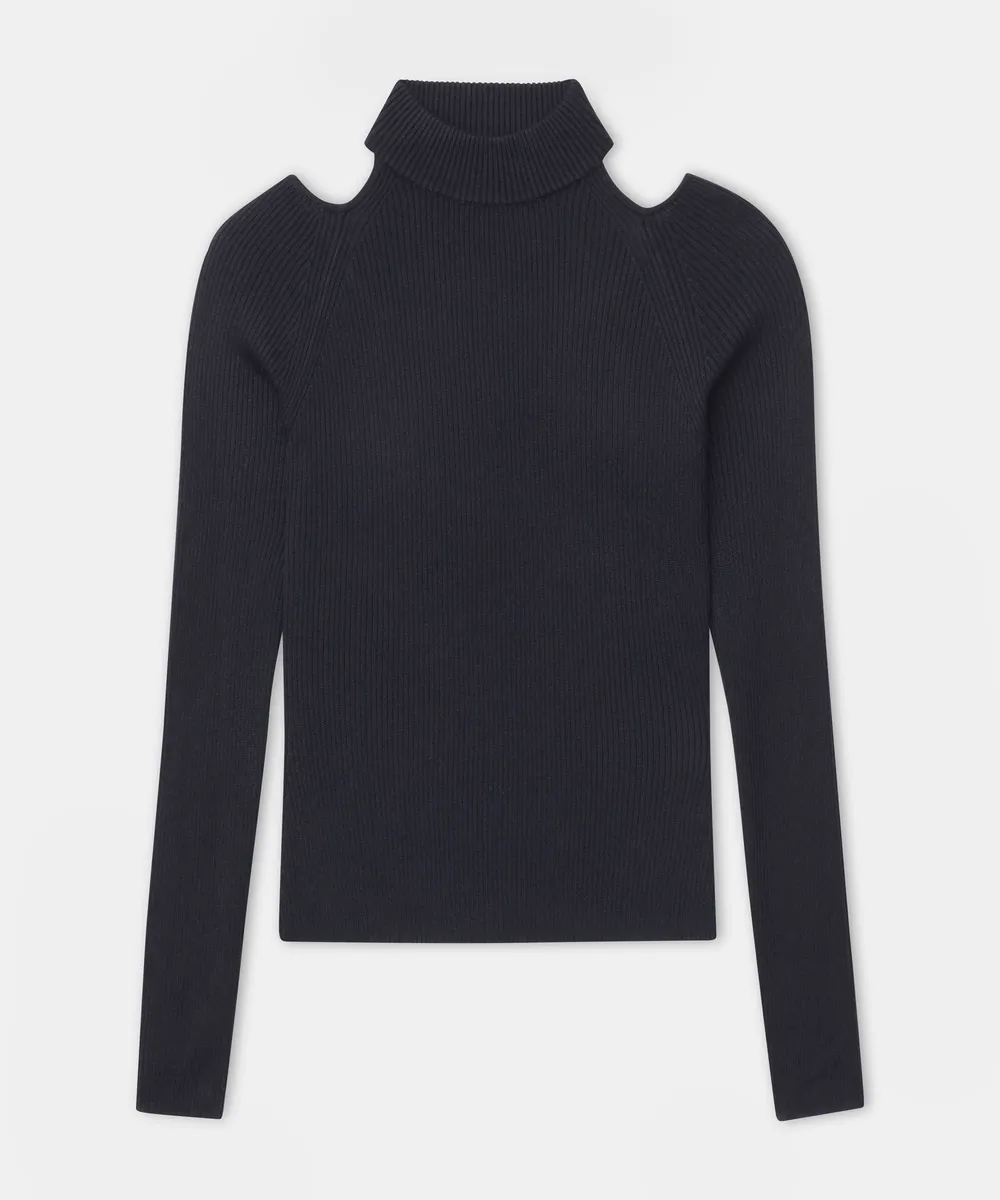 Silk Cashmere Cutout Turtleneck 17