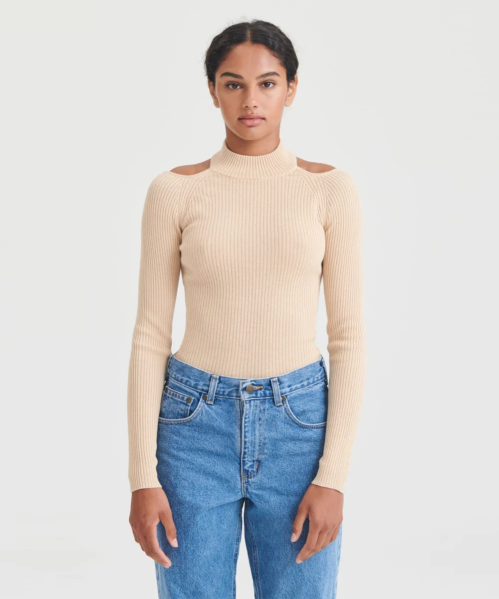 Silk Cashmere Cutout Turtleneck 7