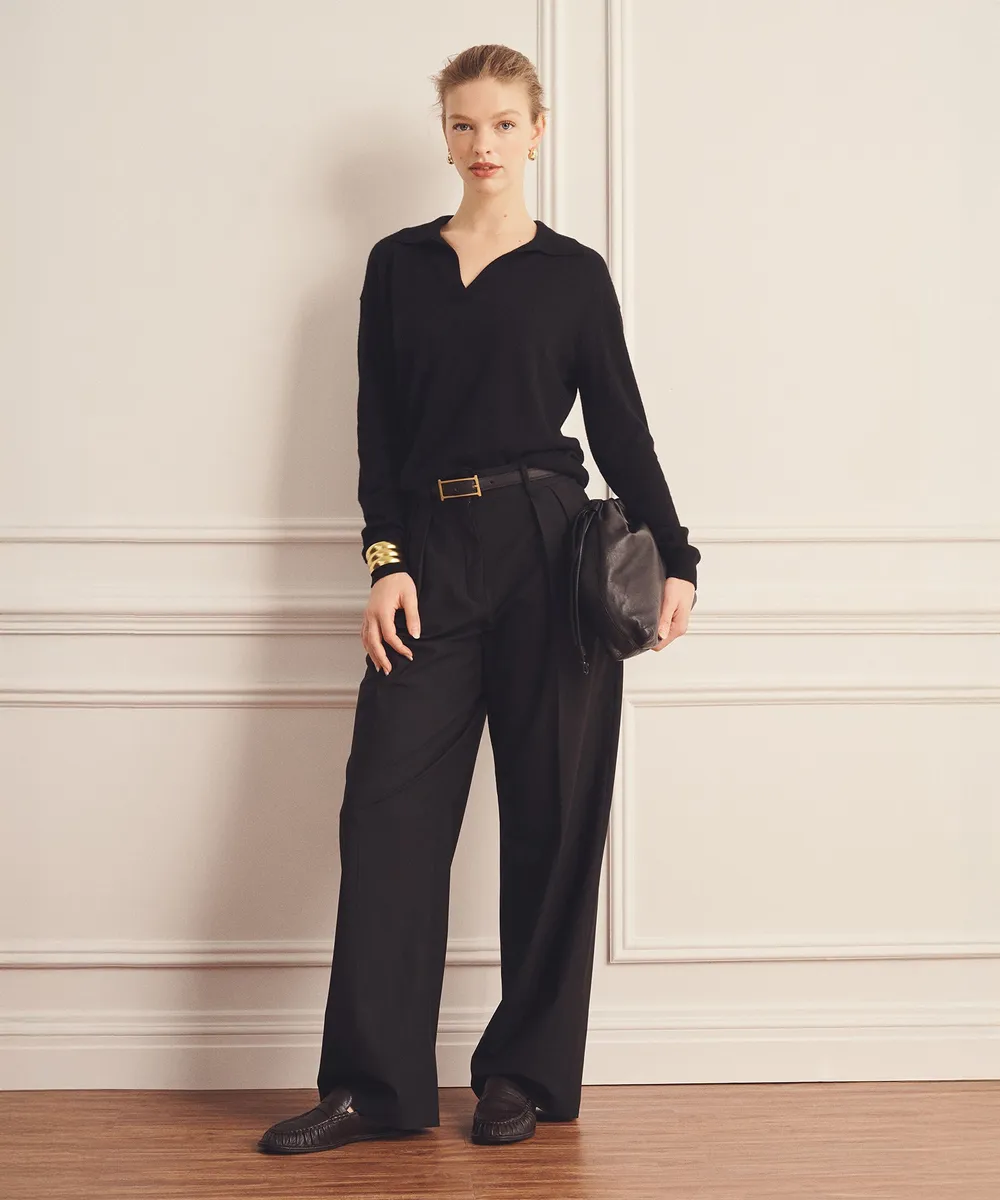 Super Fine Cashmere Long Sleeve Polo 7