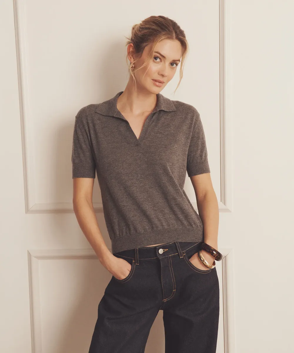 Super Fine Cashmere Short Sleeve Polo 3