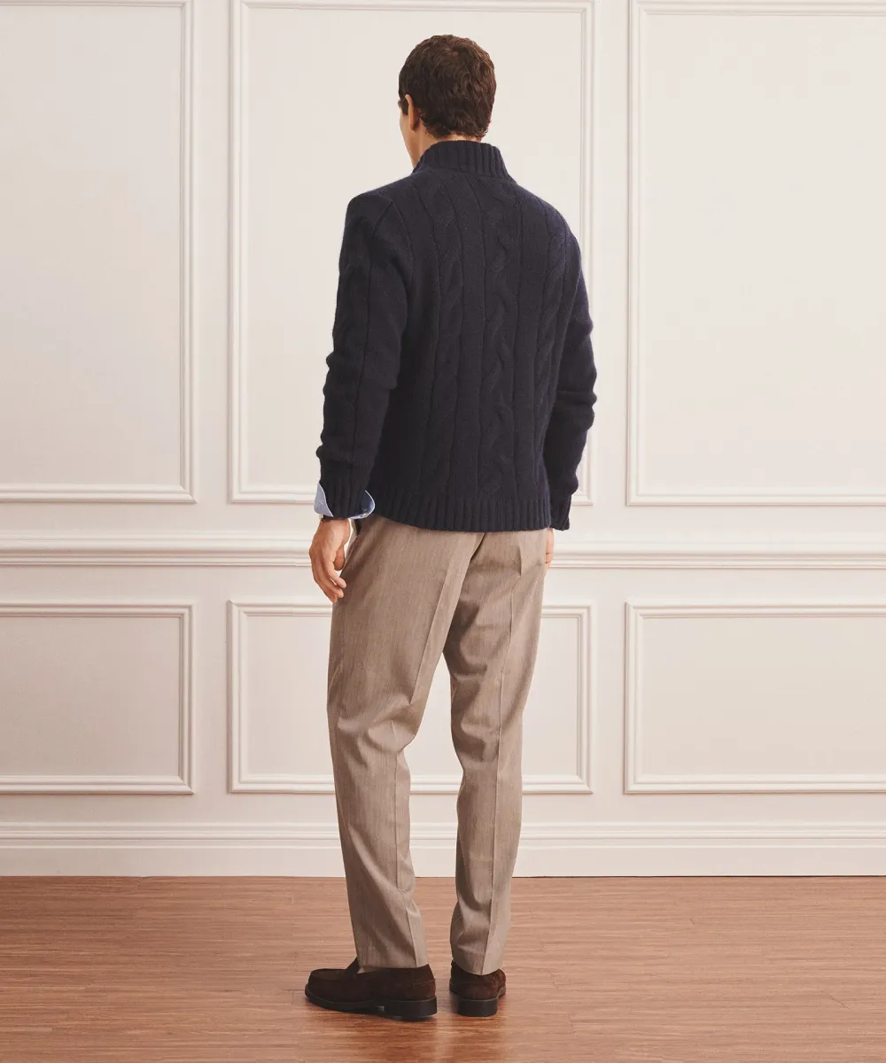 Super Luxe Cashmere Cable Full Zip Sweater 12