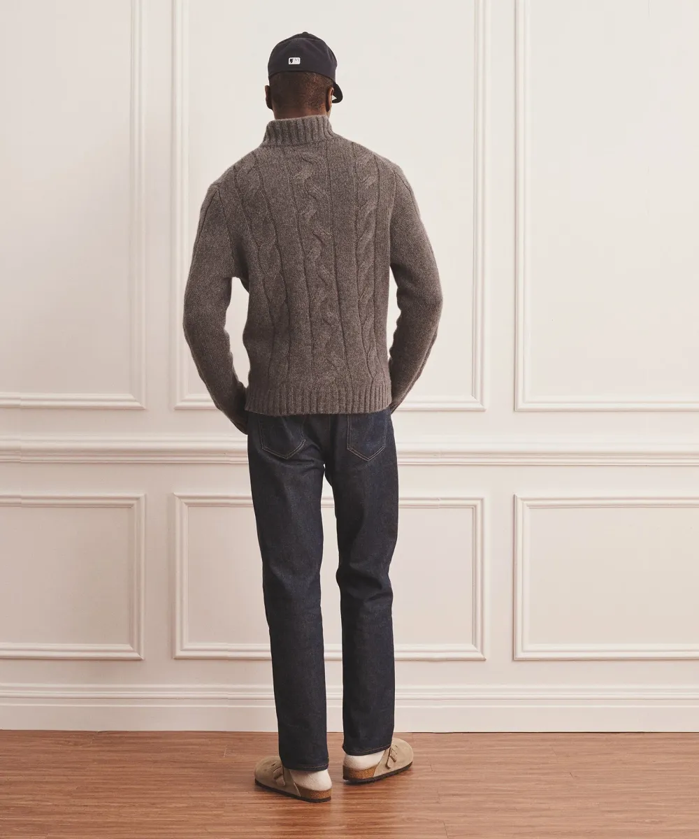 Super Luxe Cashmere Cable Full Zip Sweater 7